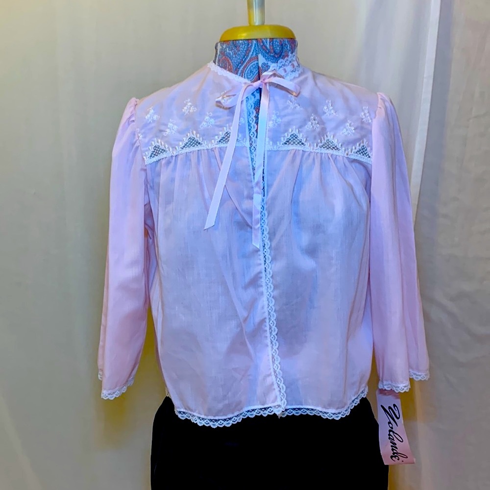 Vintage Yolande pink over house cardigan small